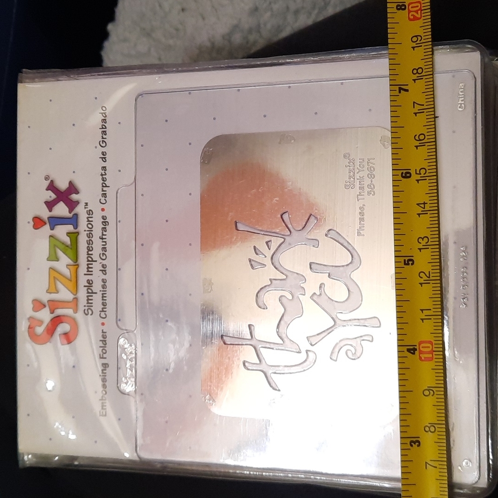 Sizzix Simple Impressions phrase thank you Embosser